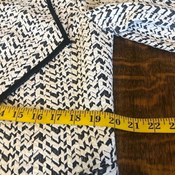 Calvin Klein White & Black Woven Open Front Jacket Career, Normcore,  Academia - Picture 8 of 11